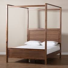 The fluid lines of the arched headboard and concave footboard lend a sense of balance to the design. Walmart For Baxton Studio Veronica Modern And Contemporary Walnut Brown Finished Wood King Size Platform Canopy Bed Accuweather Shop