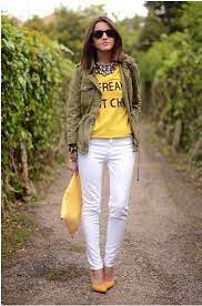 Pin De Kandy Guzman En Outfits Con Pantalon Blanco Pantalones Blancos Invierno Outfits Con Pantalon Blanco Pantalon Amarillo Mujer