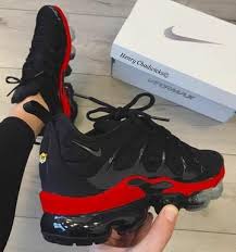 Black And Red Vapormax Plus Women S Vapormax Plus Bumblebee Cute Sneakers Hype Shoes Nice Shoes