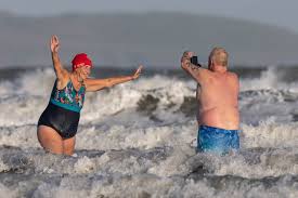 Dip 7 of 12 in December in aid of the Irish Heart Foundation.