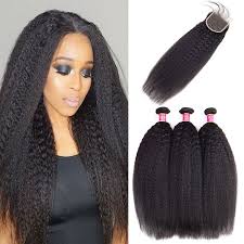 Check out our kinky straight hair selection for the very best in unique or custom, handmade pieces from our hair extensions shops. Today Only Hair Brazilian Kinky Straight 3 Bundles With Lace Closure Brazilian Virgin Hair Yaki Straight Weave With Closure
