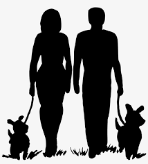 How many dog silhouette stock photos are there? Couple Walking Their Dogs Silhouette Clip Art Black Couple Walking Dog Silhouette Transparent Png 2190x2314 Free Download On Nicepng