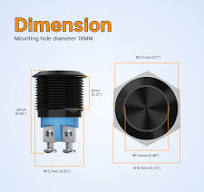 16MM Metal Flat Head Momentary ON OFF Push Button Switch - DAIER