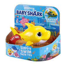 Bath toys can quickly take over your bathroom, so take a good look at the size and number of pieces that come with the toy. Pinkfong Baby Shark Sing And Swim Bath Toy Assorted Toys R Us Malaysia Official Website