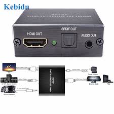 Even if the device doesn't have an hdmi port, you can usually make the connection using a special cable or adapter. Kebidu Hdmi Audio Extractor Ay78 Hdmi Ke Hdmi Optical Toslink Spdif 3 5 Mm Stereo Extractor Converter Hdmi Audio Splitter Adaptor Hdmi Audio Extractor Audio Extractorhdmi Audio Splitter Aliexpress
