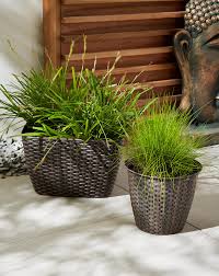 Rattan Effect Planters Set of 4 | Oxendales