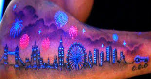 Uv Ink Blacklight Tattoo Designs Absolutely Badass Uv London Skyline Tattoo Uv Tattoo Ink Tattoo Black Light Tattoo