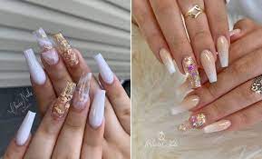 French mani and pink and gold nails. 23 Best White And Gold Nails To Try Yourself Stayglam