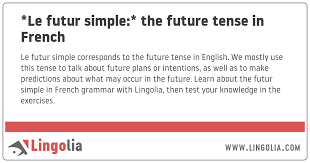 Le Futur Simple The Future Tense In French