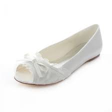 Über sie kann die frau sich das ganze jahr freuen. Elegante Flache Brautschuhe Weisse Hochzeit Pumps Peep Toe Mit Spitze