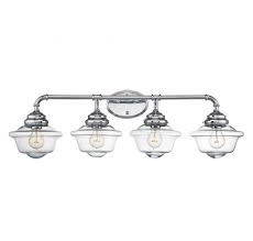 Chrome Schoolhouse 4 Light Bathroom Fixture Lighting Laura Of Pembroke