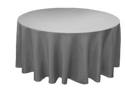 120 Silver Polyester Round Tablecloth Round Tablecloth Grey Tablecloths Table Cloth