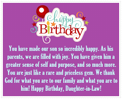 I wish you have a beautiful birthday. 55 Inspirational Birthday Wishes For Daughter In Law In English