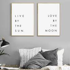 Bedroom Wall Art Minimalist Canvas Print Live By The Sun Love By The Moon Bedroom Wall Art Minimalist Wall Art Bedroom Wall