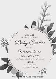 Black And White Baby Shower Invitation Templates Editable With Ms Word Baby Shower Invitation Templates Baby Shower Invitations White Baby Showers