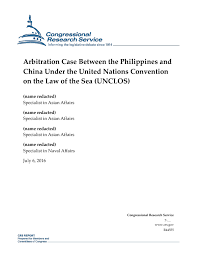 Each paper is composed from scratch to meet your assignment instructions. Arbitration Case Between The Philippines And China Under The United Nations Convention On The Law Of The Sea Unclos Everycrsreport Com