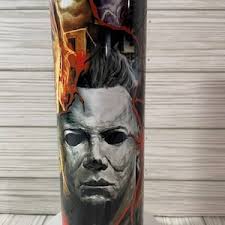 Michael Myers Faces 20 Oz Sublimated Tumbler