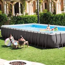 Intex 32ft X 16ft X 52in Ultra Frame Rectangular Pool Set Rectangular Pool In Ground Pools Swimming Pools