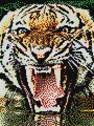 Tigre Pixel Art Tiger Quercetti Pixelart Ponto Cruz Infantil Ponto Cruz Infantil