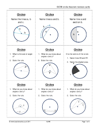 Gcse Circle Theorem Revision Cards Circle Theorems Circle Math Gcse Maths Revision