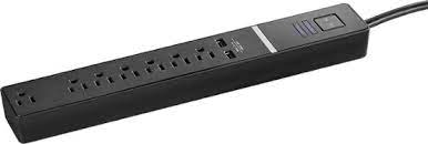 Rocketfish 7 Outlet 2 Usb Surge Protector Strip Black Rf Hts2715 Best Buy