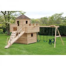 Amish Made 8x10 Ft Wooden Dream Fort Playground Set Backyard Playground Backyard Playground Set
