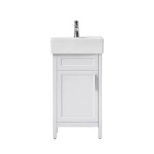 Bathroom vanities offering style and storage changing up the look of any bathroom is as easy as adding a chic and modern bathroom vanity. Home Decorators Collection Arvesen 18 Inch W Vanity In White With Ceramic Vanity Top In Wh The Home Depot Canada