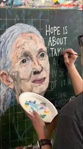 Timelapse of my Jane Goodall painting. 🐒 Prints available in my Etsy shop.  #art #artist #painting #etsyartist #janegoodall