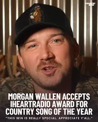 Morgan Wallen accepts the iHeartRadio Award for Country Song of the Year  for "I Had Some Help" with Post Malone. https://urls.grow.me/Z3RT9EpEqy