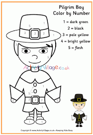 Thanksgiving may look totally different this year, but it's still a holiday about gratitude, family (albeit on zoom) and most delightfully food. Pilgrim Boy Colour By Number Thanksgiving Colouring Pages For Kids