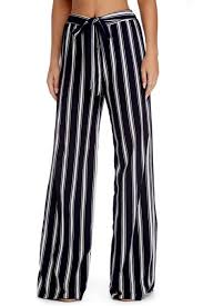 Striped And Flowy Straight Leg Pants Flowy Pants Outfit Flowy Pants Stripe Pants Outfit