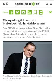 Er wurde 2017 als direktkandidat des wahlkreises görlitz in den deutschen bundestag und am 30. O Xrhsths Tino Chrupalla Sto Twitter Die Sachsische Zeitung Schreibt Ich Wurde Meinen Malerbetrieb Aufgeben Fake News Da Meine Politischen Aufgaben Viel Zeit Beanspruchen Habe Ich Die Geschaftstatigkeit Zuruckgefahren Und Meine Mitarbeiter