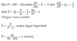 Digunakan untuk menghitung koefisien elastisitas harga penawaran antara dua titik koordinat (p,q) pada suatu Elastisitas Dari Permintaan Dan Elastisitas Dari Penawaran