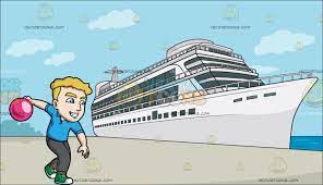 A Man Playing A Bowling Game At A Luxury Cruise Ship Liner A Man With Blonde Hair Wearing A Blue Polo Shirt Da Luxury Cruise Ship Cruise Ship Bowling Games