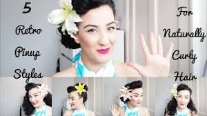 Pin up the twirled hair and backcomb all the curls to finish off this look. 5 Quick Easy Pinup Retro Do S For Naturally Curly Sues Atomic Amber Youtube