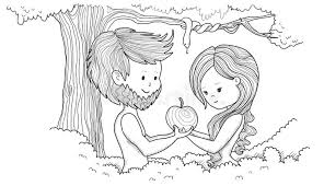 Adam and eve expelled from the garden. Drawing Cartoon Adam And Eve Cartoon Cute
