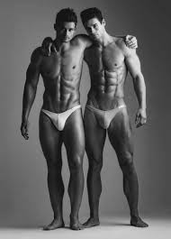 Duo of Men in swimwear –