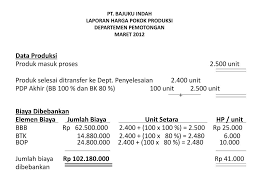 Contoh soal laporan biaya kualitas. Contoh Soal Laporan Biaya Produksi Nusagates