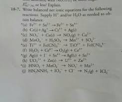 The molecular equation is the full balance chemical equation. Write Balanced Net Ionic Equations For The Following Chegg Com