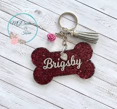 Dog Bone Keychain Fur Mama Keychain Bone Keyring Bone Key Etsy Keychain Bone Gifts Extra Fine Glitter