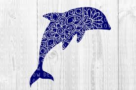 Download Dolphin Floral Mandala Svg Dxf Mandala Animal Eps Jpg Etsy Mandala Mandala Svg Material Design Background