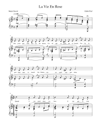 Vidéo et photos de la candidate louise dans the voice le 7 avril 2012 sur tf1. La Vie En Rose Sheet Music For Piano Vocals Piano Voice Musescore Com