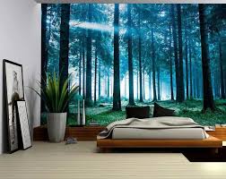 Wall26 Sun Peaking Through The Trees In A Forest Wall Mural Etsy Forest Wall Mural Wall Murals Blanket On Wall