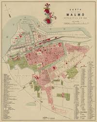 Malmo Map Karta Malmo Old Map Of Malmo Print Premium Etsy Old Map Malmo Map