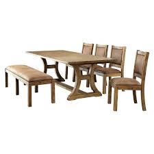 Enjoy every meal with dining room furniture that brings the family together. 6pc Tomasina Solid Pine Wood Dining Set Light Oak Homes Inside Out Target