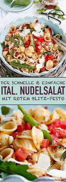 Italienischer Nudelsalat Mit Rotem Blitz Pesto Emmikochteinfach Rezept Italienischer Nudelsalat Nudelsalat Nudelsalat Mit Pesto
