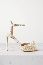 White Sacora 100 Faux Pearl-embellished Satin Sandals Jimmy Choo Net-a-porter