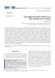 The global need for quality of care and patient safety was first discussed during the world health assembly in 2002, and resolution wha55.18 on 'quality of care: Pdf Occupational Health Policies On Risk Assessment In Japan