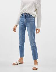 Bershka Black Cargo Pants With Chain Jeans Collection Women Bershka Tunisia Straight Jeans Outfit Straight Leg Jeans Straight Leg Jeans Outfits