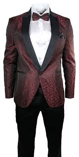 Black And Burgundy Suit Mens Maroon Wine Black Paisley Pattern Suit Tuxedo Wedding Party Bow Tie Cumerband Maroon Prom Suit Prom Suits Wedding Suits Men